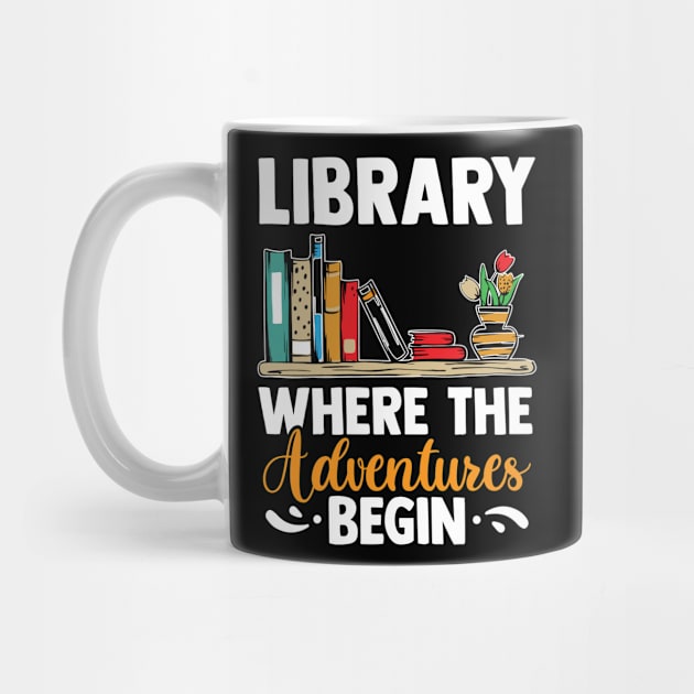 Library Where The Adventures Begin Funny Librarian by YouareweirdIlikeyou
